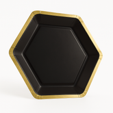 Black Metallic Hexagon 7" Appetizer Plates